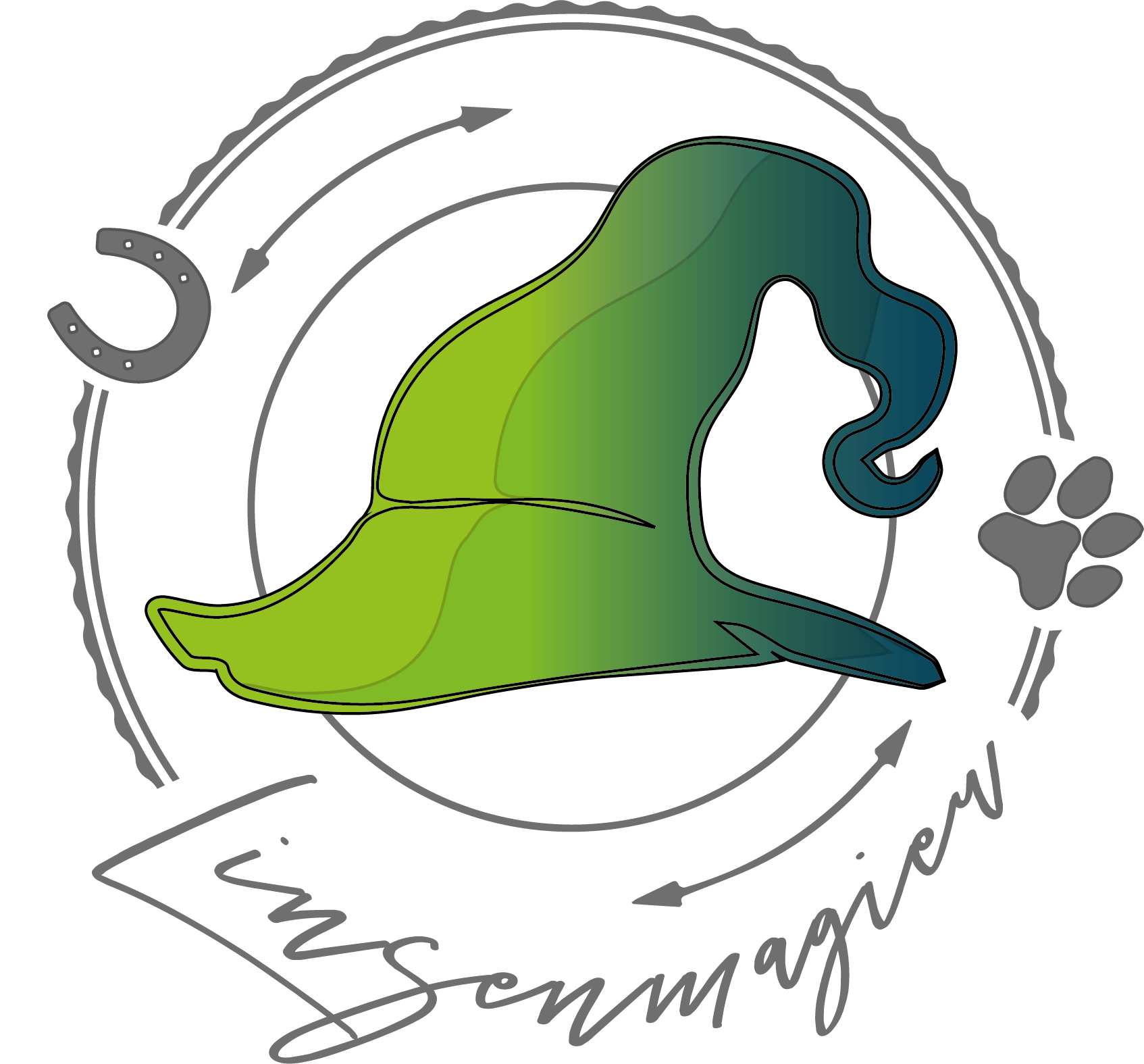 Das Logo der Marke Linsenmagier Fellnasen in Farbe